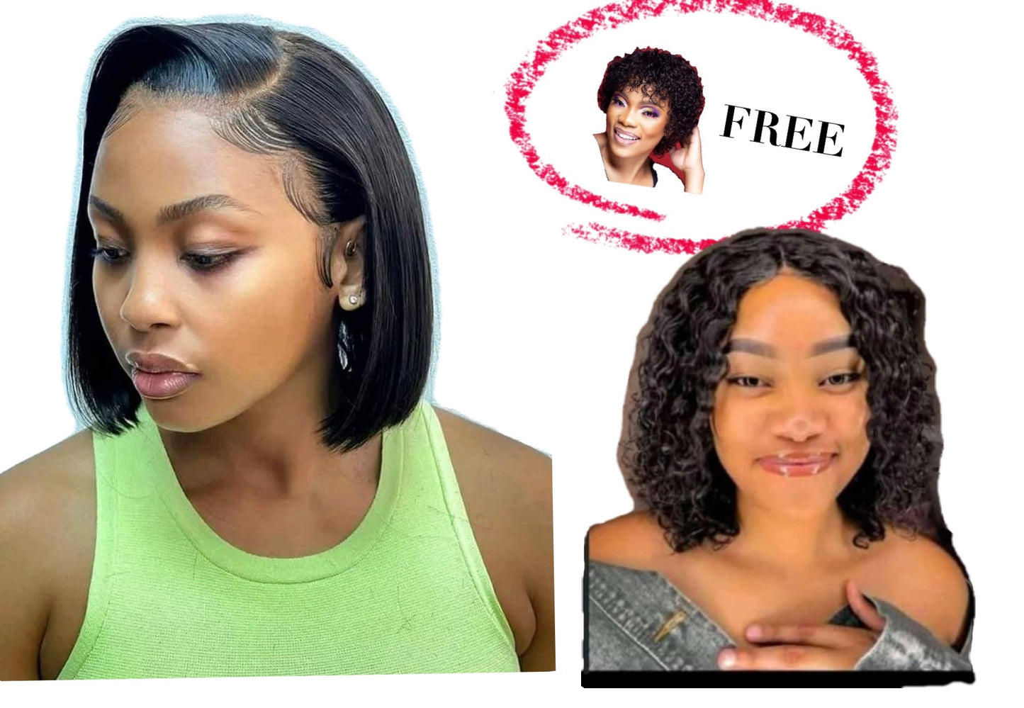 full frontal bob with 4*4 1 way curl Combo