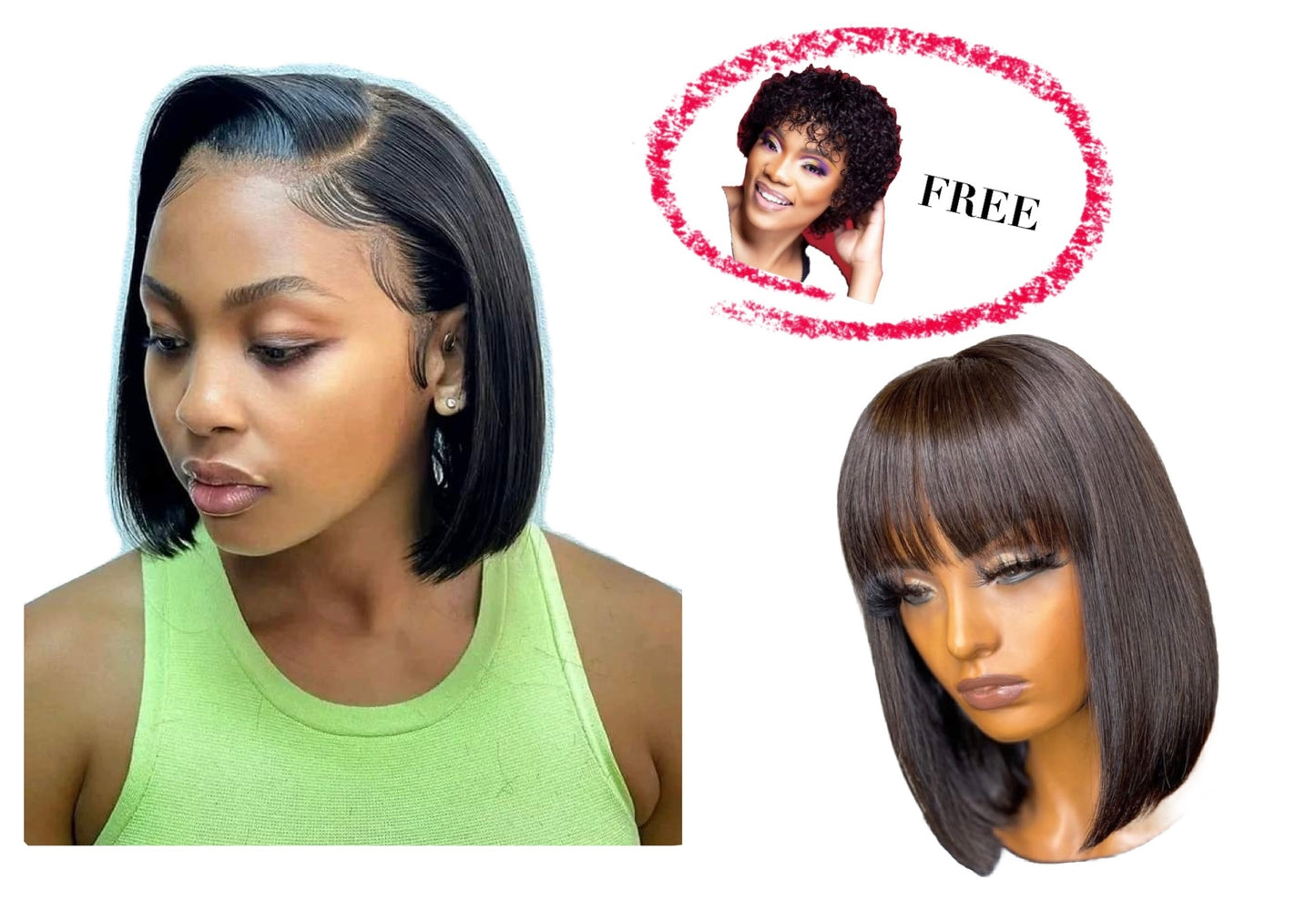 full frontal bob with Fringe bob Combo