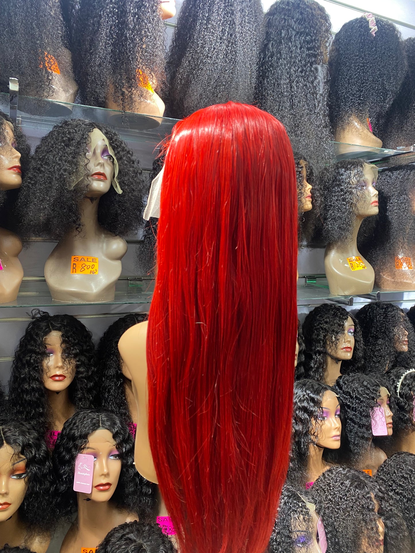 13*4 full frontal 200% density Straight Red#