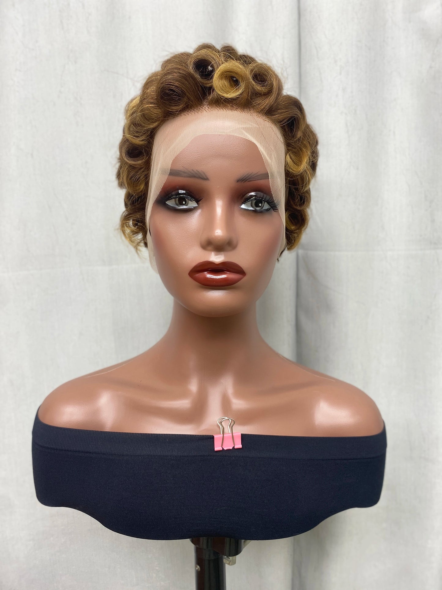 13*4 short curl lace frontal wig