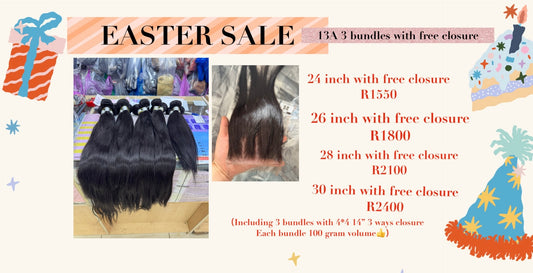 13A 3 bundles with free 4*4 14” 3 ways closure