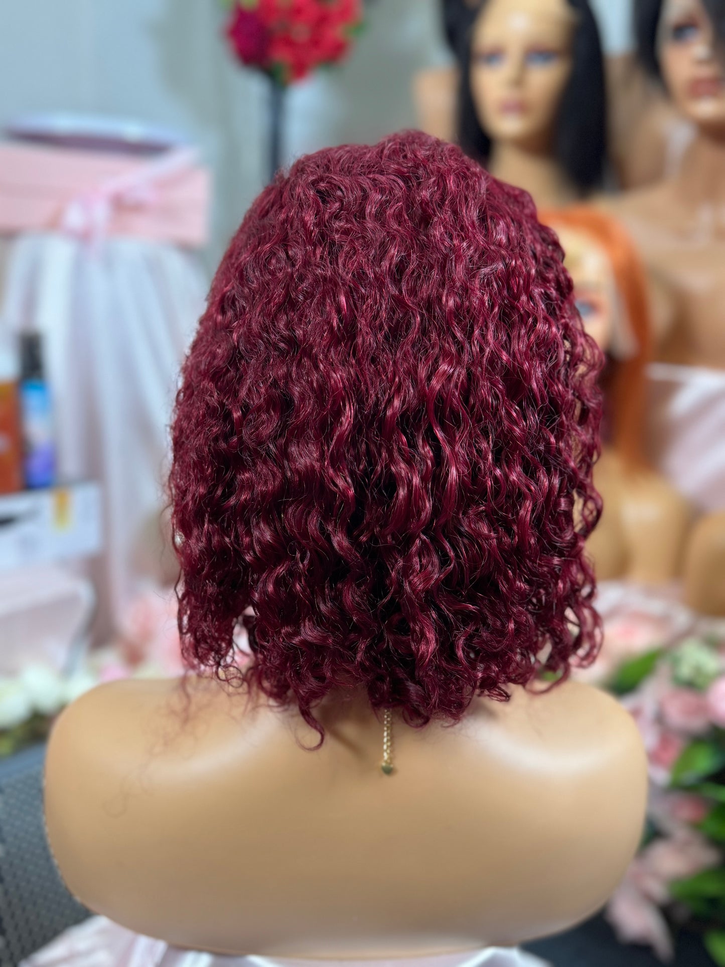 13*4 full frontal 200% density Water Wave maroon#