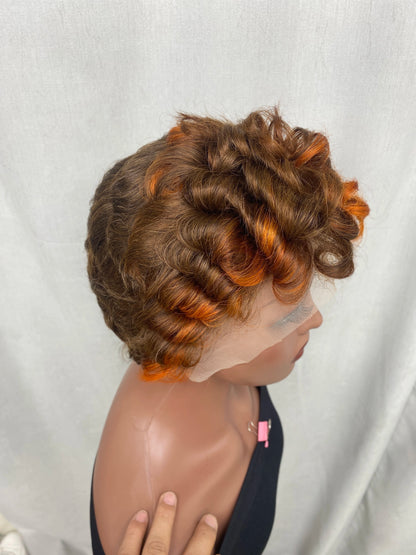 13*4 short curl lace frontal wig