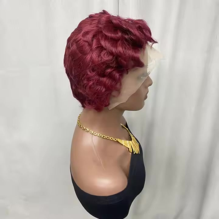 13*4 short curl lace frontal wig