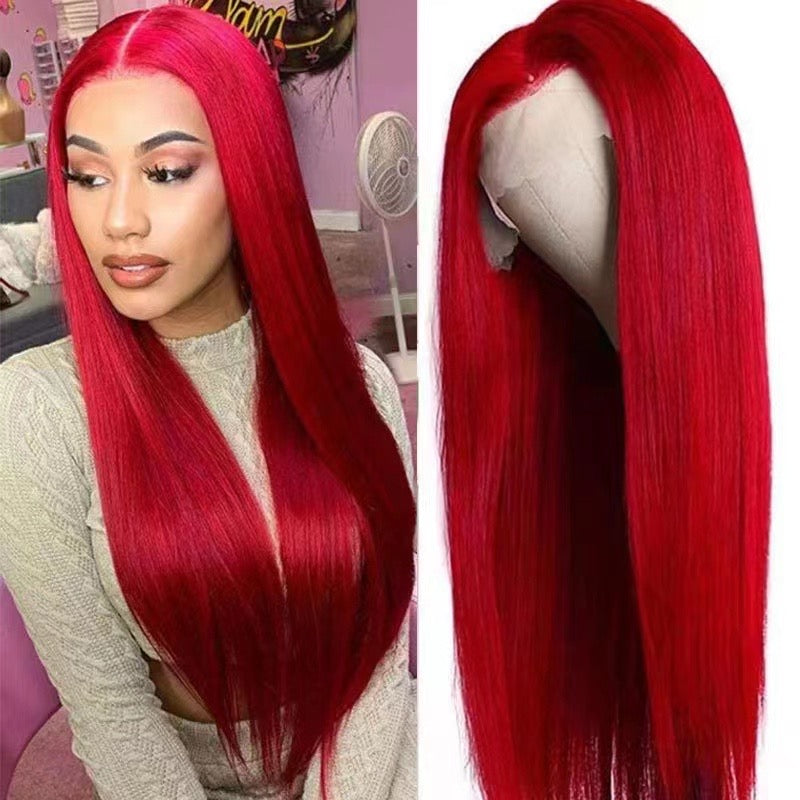 13*4 full frontal 200% density Straight Red#